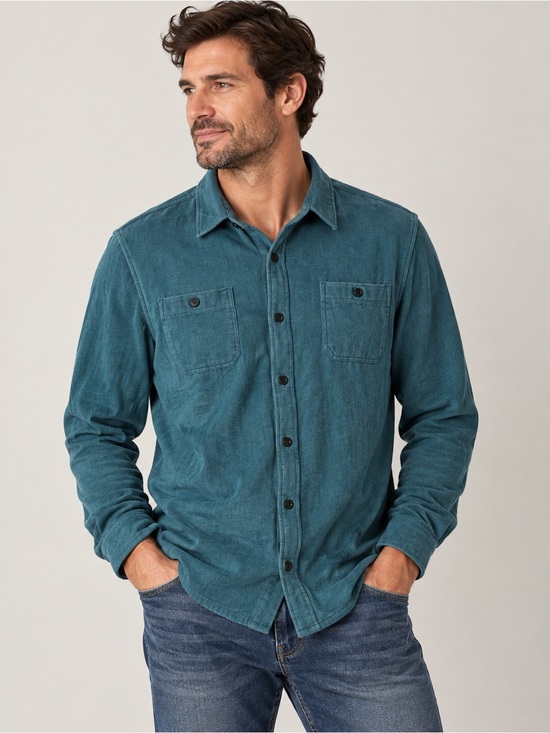 True Grit Other - True Grit textured Cotton Teal Button Down Long Shirt Mens XL utility coastal